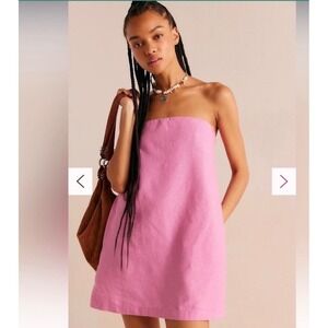 Free People Essentially The Best Cotton-Linen Mini Pink Size Medium Dress